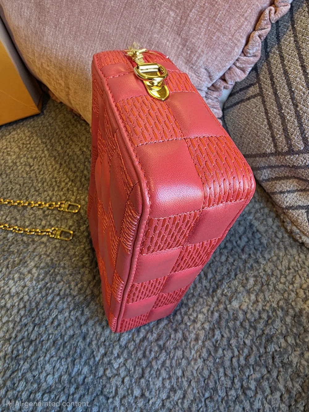 Louis Vuitton Pink Troca Quilted Damier Convertible Camera Bag